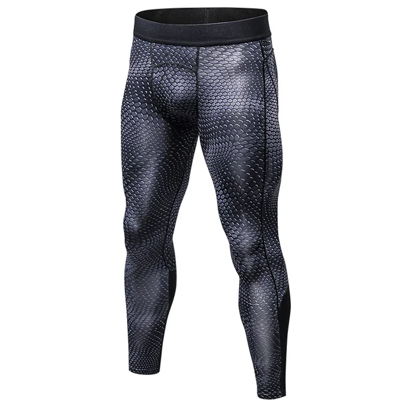 Для мужчин 3D печать PRO Фитнес Бодибилдинг компрессия брюки быстросохнущие высокие эластичные Леггинсы спортивные одежды для фитнеса длинные легинсы