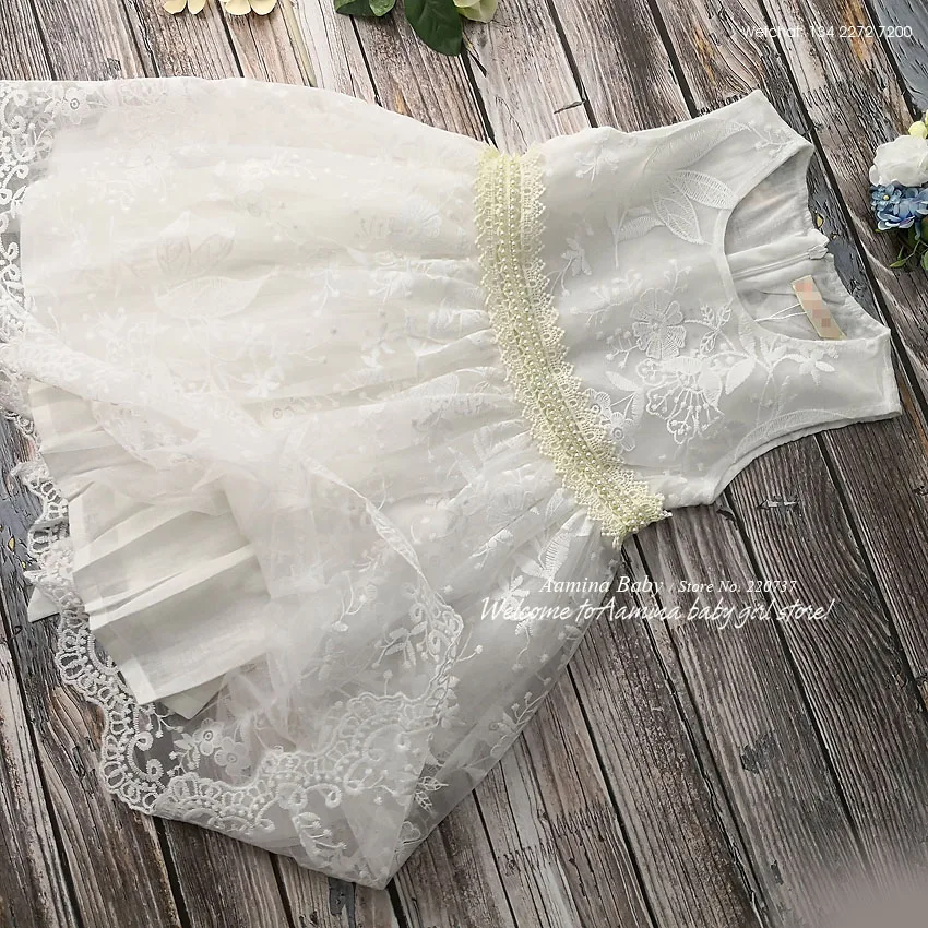 

Retail Princess Beading Embroidery Sash Lace girl dress A-line sundress Kids dress for girls Summer dress baby girl clothes 1802