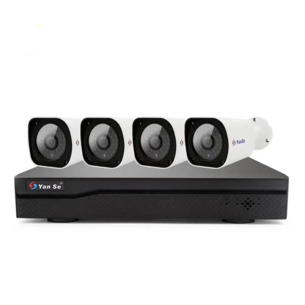 2MP 4CH IP камера POE Набор камеры NVR ИК Ночное видение P2P Камера