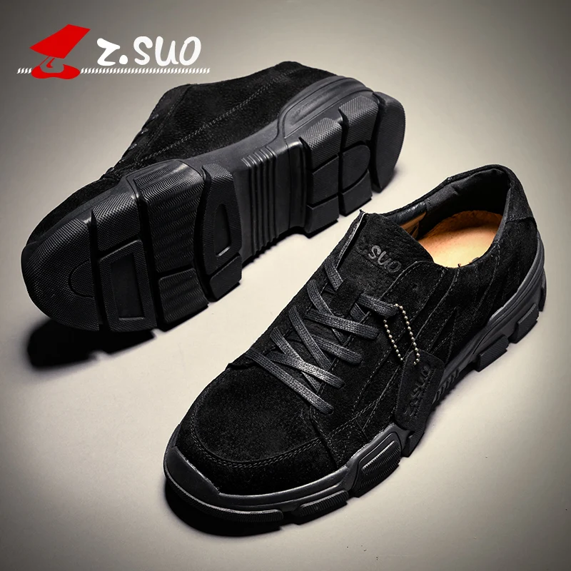 Free Shipping Z.suo Men 2018 Fashion Genuine Leather Casual Men's Shoes Lace-up Snow Boots boots | Спорт и развлечения