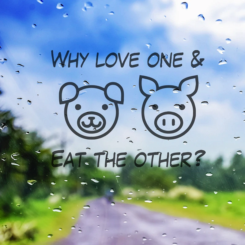Why Love One & Eat The Other Vegan Decals Car Decor