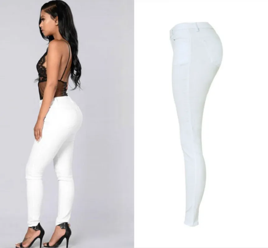 gap jeans High Waist Jeans Women Casual White Elastic Sexy Slim Denim Pencil Pants Stretch Skinny Lady Trousers Pantalon Femme Clothes maternity jeans