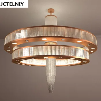 

Chinese style crystal glass pendant light 2 layers