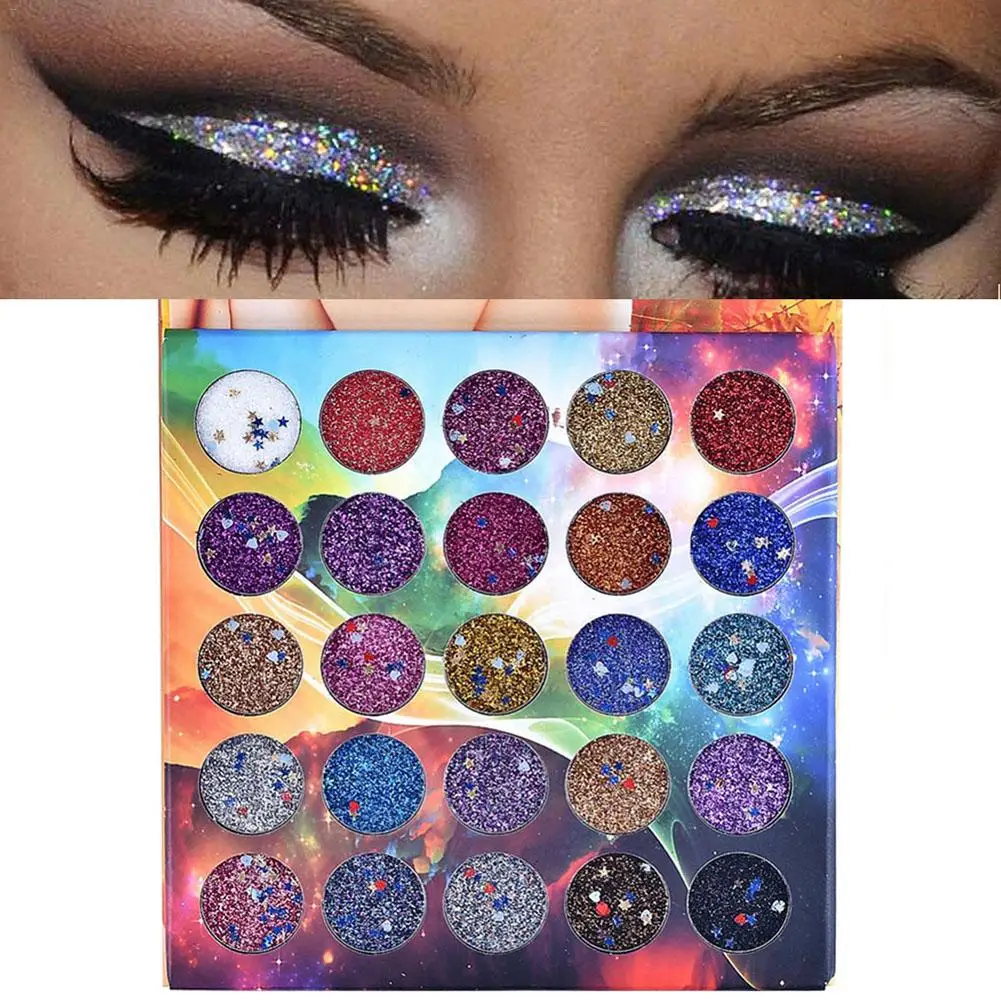 

25 Colors Fashion Diamond Glitter Eyeshadow Set Waterproof Cosmetics Eye Shadow Palette Mermaid Summer Stage Shimmer Makeup Set