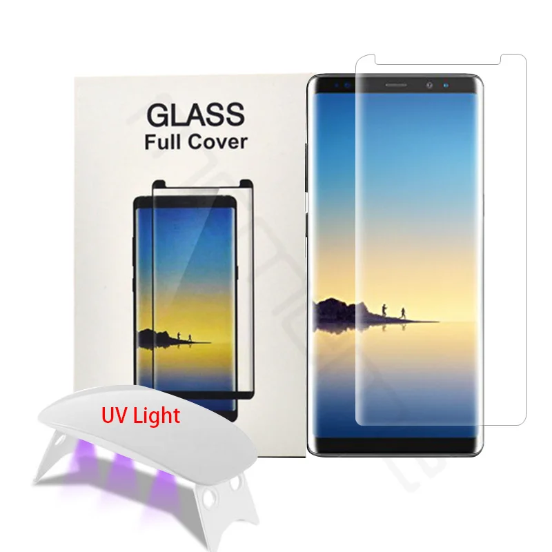 Liquid Dispersion Screen Protector Tempered Glass 3D Edge of Coverage with UV Light For Samsung Galaxy S9 Plus Note 8 | Мобильные