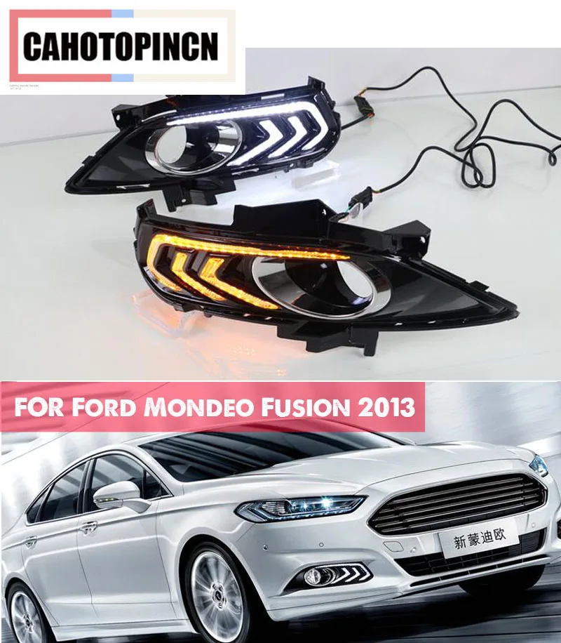 Для Ford Mondeo Fusion 2013 2014 2015 с поворотом желтый сигнал реле водостойкий автомобиль DRL 12
