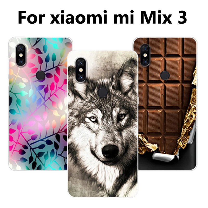

6.39" Coque For Xiaomi mi Mix 3 case Cartoon Painted Silicone soft Cases For Xiaomi mi Mix3 back cover miMix 3 battery shell