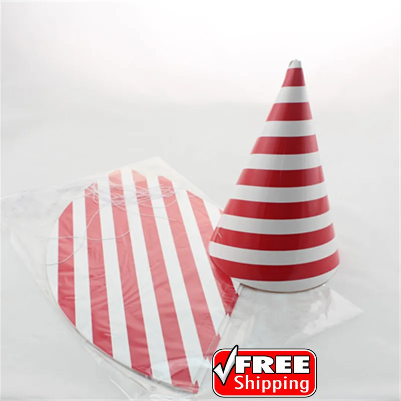 24pcs Choose Your Colors Christmas Red Striped Paper Party Hats Bulk