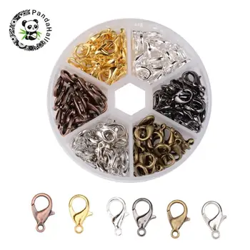 

1Box 120PCS Metal Lobster Claw Clasps Jewelry DIY Making Findings Nickel Free14x8mm, Hole: 1.2mm about 20pcs/compartment