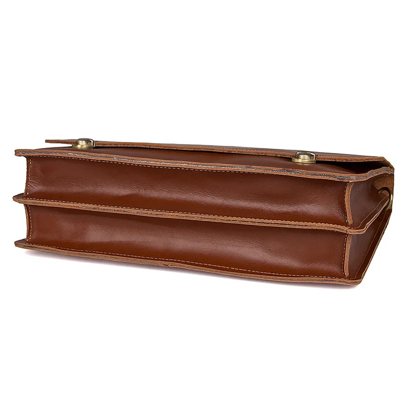 14 "ноутбук Портфели сумки из коровьей кожи Для мужчин коричневый Бизнес путешествия Винтаж Повседневное Мода файл Сумки из натуральной
