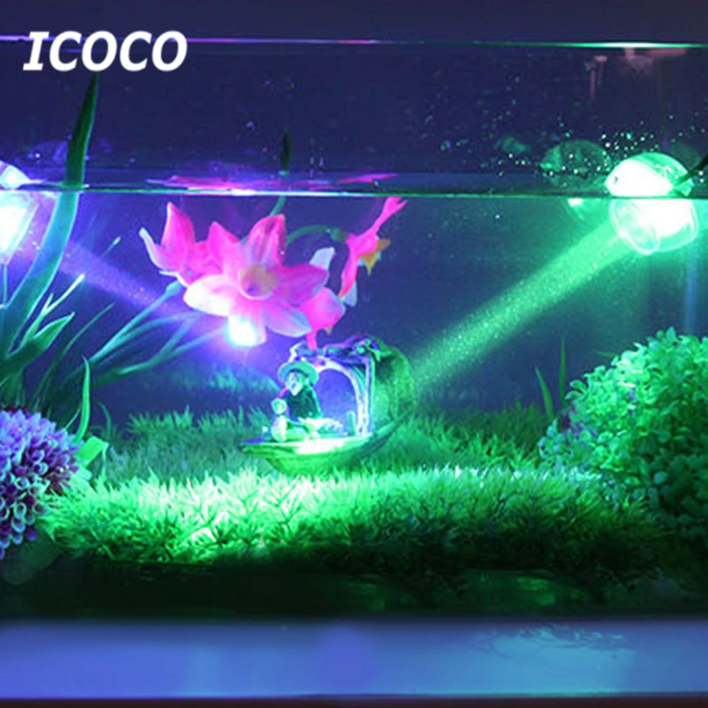 ICOCO подводная Светодиодная лампа водонепроницаемый подводный для аквариума