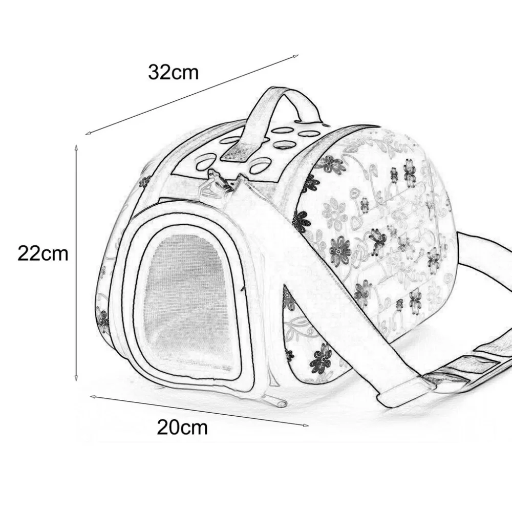 Прекрасная Цветочная Высококачественная Мягкая EVA переносная складная дорожная сумка для животных с ручкой на плечо дышащая уличная Сумка-переноска для домашних животных Размер S/M/L