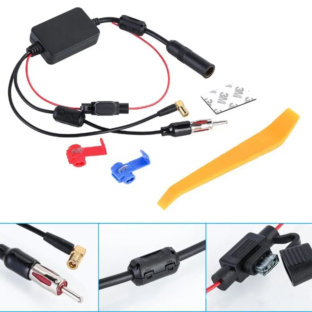 

3-in-1 Car Radio FM AM DAB Antenna Signal Amplifier Support For FM FM and DAB + digital radio signal amplification