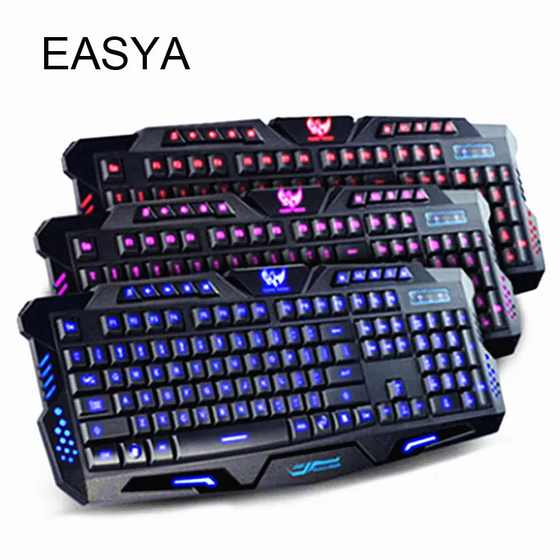 

EASYA Keyboard Gaming Wired USB Gamer Keyboards 114 Keys LED Backlight Ergonomically Design with Game Mechanical Feel for PC