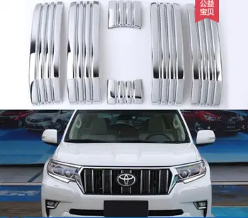 

ABS Car Front bumper Around Mesh Grille Grills Cover Trims For 18 19 TOYOTA LAND CRUISER PRADO 150 FJ150 2018 2019