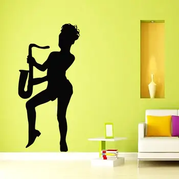 

Wall Decals Vinyl Decal Sticker Art Murals Decor Music Girl With Saxophone