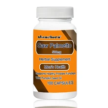 Пила Пальметто 500 мг 100 шт поддерживает здоровую функцию простаты с маслом семян тыквы