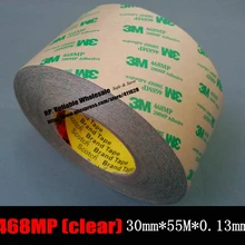 30 мм* 55 м* 0,13 мм) 3 см, 3 м 468MP Двусторонняя Клейкая Прозрачная переносная лента для термопрокладок металлический коврик, PCB Ремонт сотовых ПК