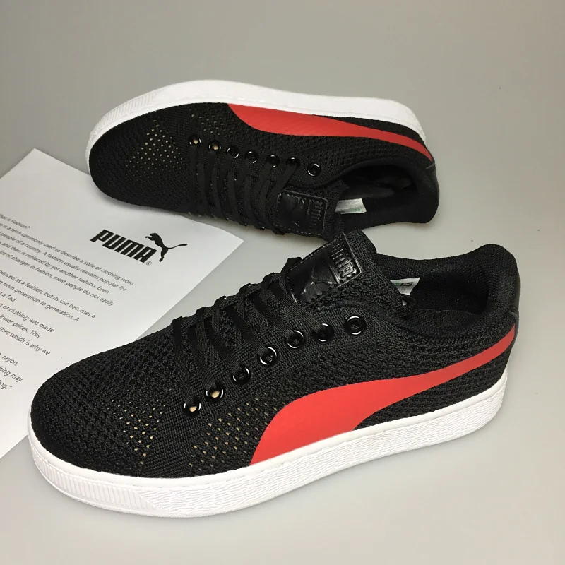 

2019 Puma Breathable Men's Leather Sneakers Ferr-ari Shoes Red/White/Black/brown Badminton Shoes Ma'am Black red size 36-39