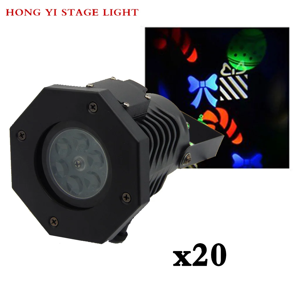 

20pcs/lot Snowflakes LED Stage Lights White Snow Sparkling Landscape Projector Lawn