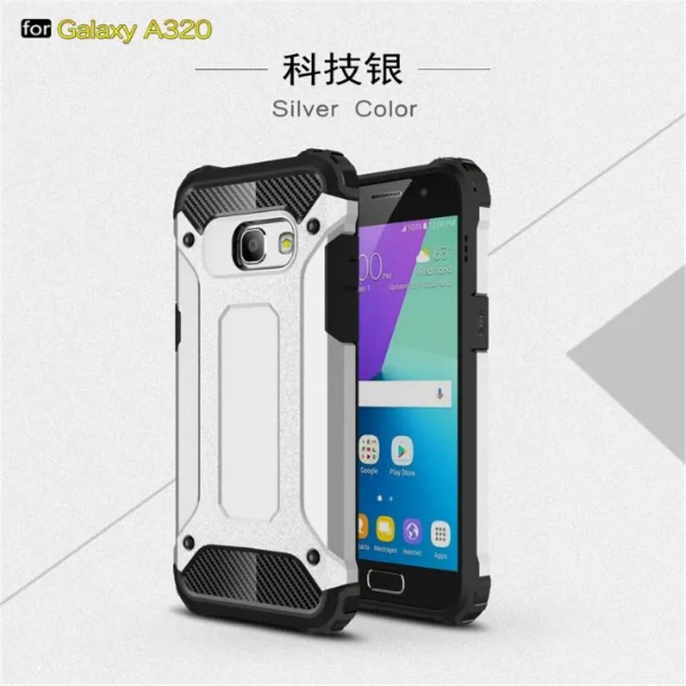 Silver Армированный чехол для samsung Galaxy A3 A5 A7 J3 J5 J7 основной Жесткий Чехол для A510 A710 A320 A520 A720 J520 J510 J710 J530 J730 - Цвет: Silver