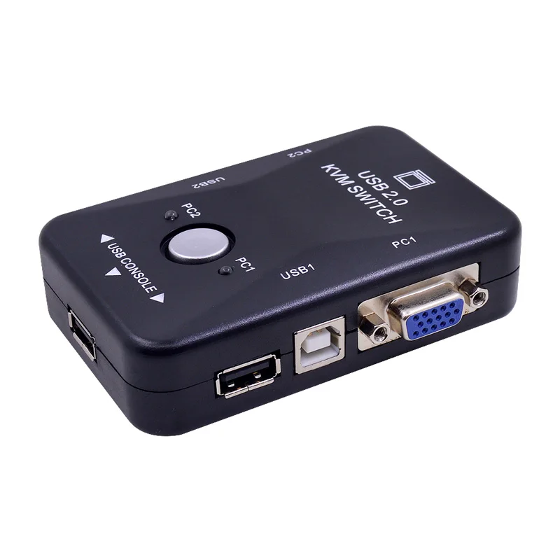 VKWIN 2 порта USB 2,0 KVM переключатель VGA переключатель SVGA разветвитель коробка для клавиатуры мышь монитор адаптер