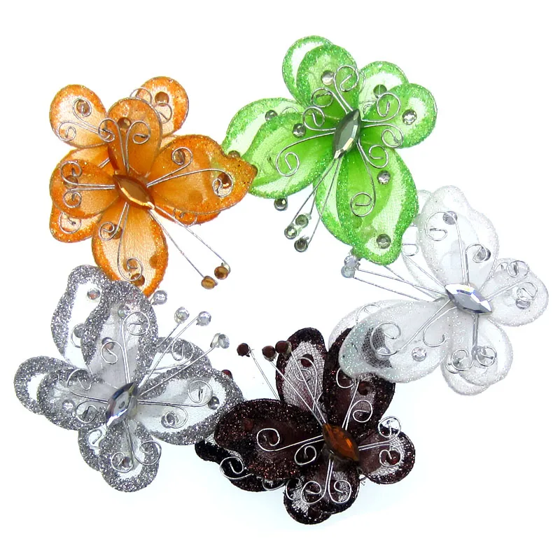 10 шт. бабочки из органзы 2 дюйма|butterfly mesh|butterfly for decorationbutterfly nylon |