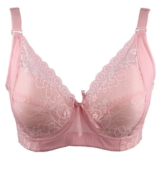 Сексуальное кружевное бралет, плюс Размеры C D E чашки бюстгальтера дышащее с эффектом push-up спортивный бюстгальтер для девочек переходного возраста от Для женщин нижнее белье большого размера с текстильной отделкой из хлопка; черные бюстгальтер C370 - Цвет: pink