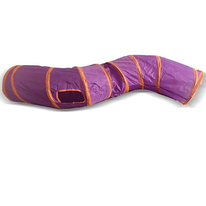 Purple APAULAPET 130 см S Форма Pet туннель игровой туннель для кошки коричневый фиолетовый складной 1 отверстия кошка туннель Котенок открытый кот игрушки игровой туннель - Цвет: Purple