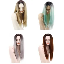 Unique Design Women Fashion Lady Long Straight Neat Middle Part Hair Cosplay Party Wig High Temperature Silk Gift Dropshipping Unique Design Women Fashion Lady Long Straight Neat Middle Part Hair Cosplay Party Wig High Temperature Silk Gift Dropshipping