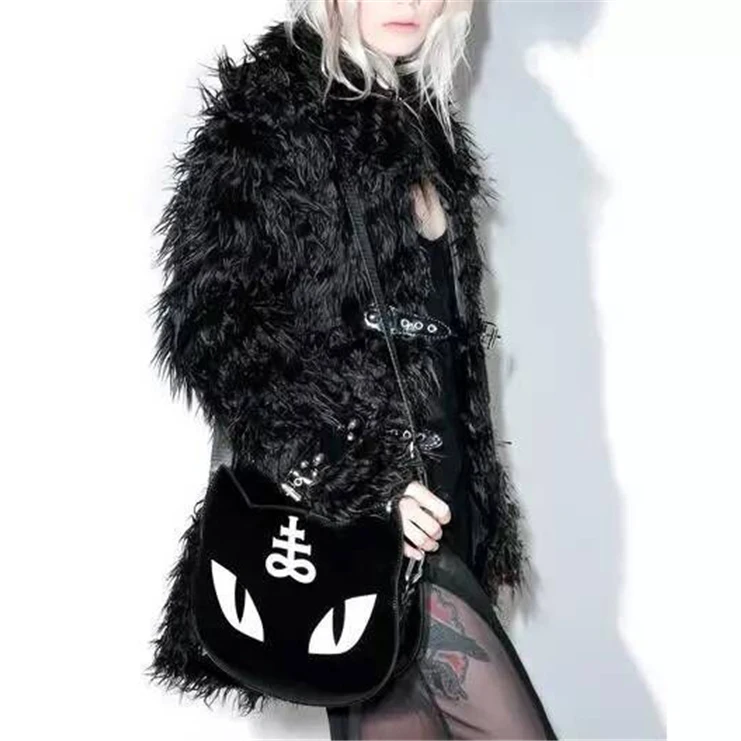 

2018 Women Harajuku Cat Bag Ladies Dark Messenger Bag Retro Mini Crossbody Bags Gothic Alphabet Shoulder Bag