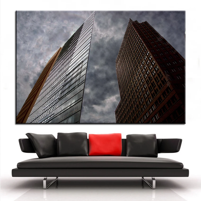 Large size Printing Oil Painting The two building Wall painting Decor
