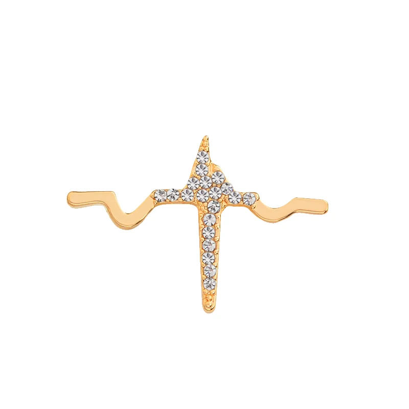 heart beat gold Золотая и серебряная Цветная брошь в форме зубов в форме желудка и желудка, медицинские стильные блестящие булавки, подарок для матери, доктора или медсестры - Окраска металла: heart beat gold