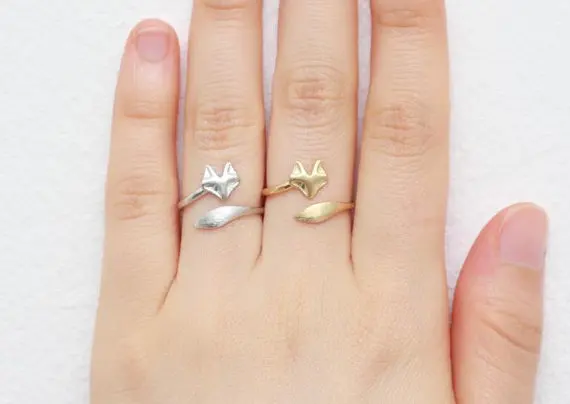 10 шт. женские кольца с лисьим хвостом в виде животного|fox ring|fashion rings for womenrings women |
