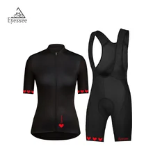 2018 Eyessee black short-sleeved female bicycle clothing / summer high quality breathable mesh female professional bike jersey
