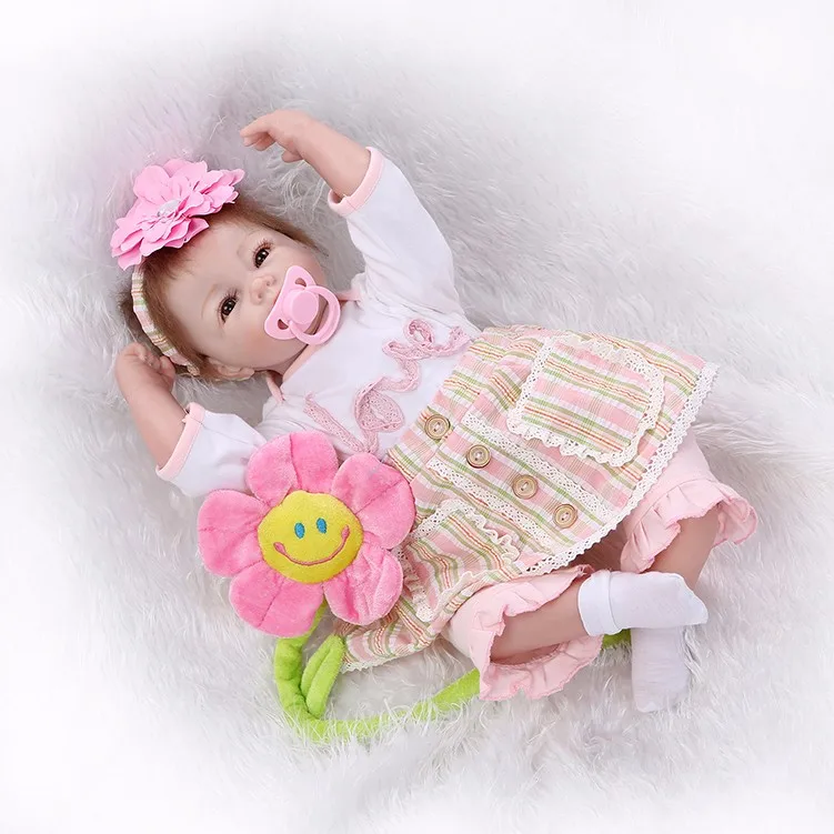 52 см 22 дюйма силиконовый reborn baby doll toys, игровой дом reborn baby bebe toy подарок на день рождения для девочек brinquedos