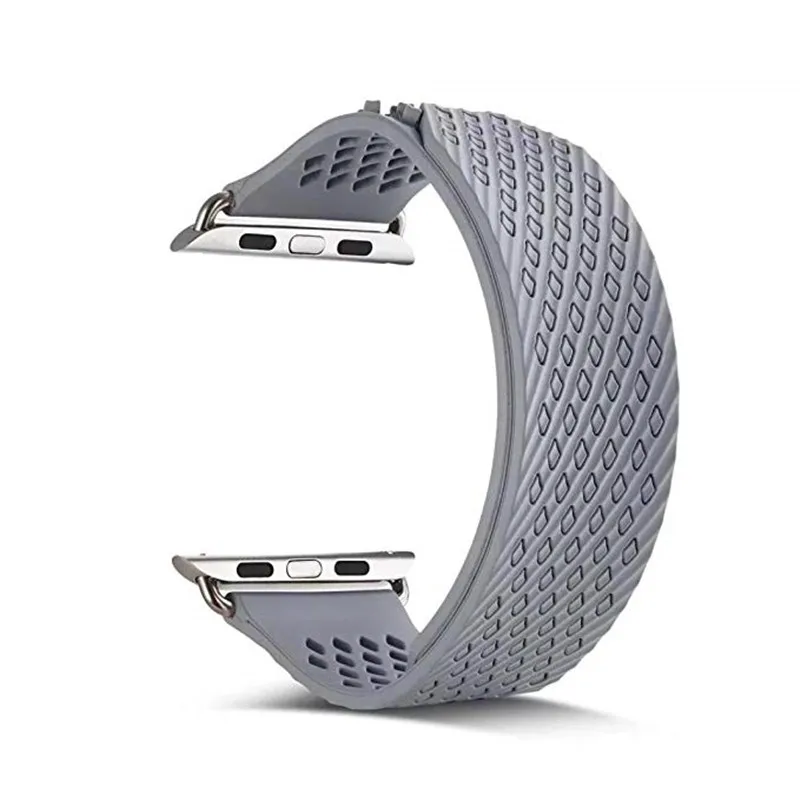 Buckleless силиконовые часы Группа совместим с Apple Watch44/42/40/38 мм спортивные Apple Watch ремень для IWatch серии 4/3/2/1