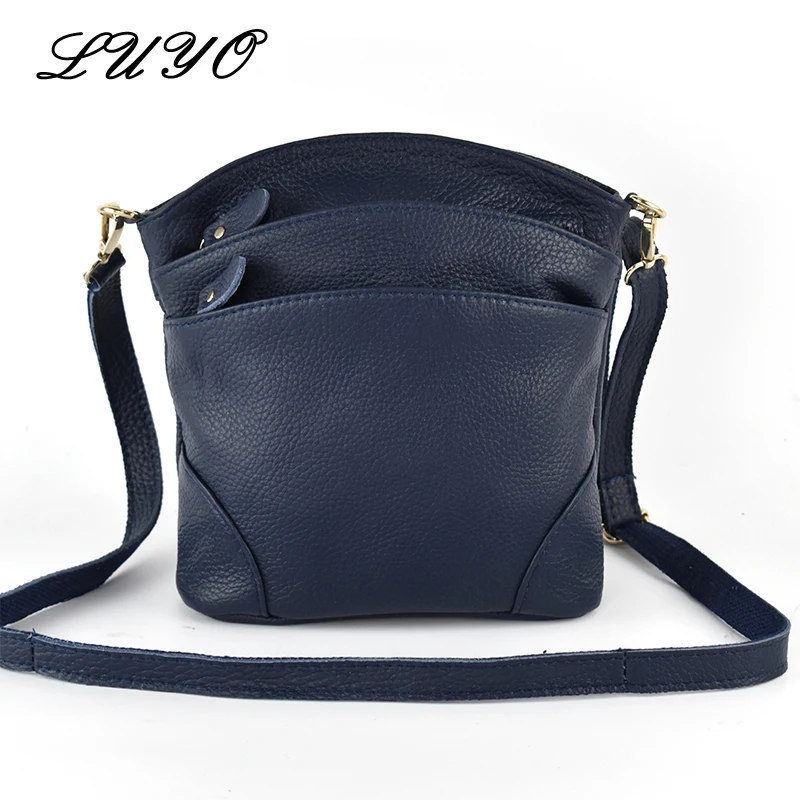  LUYO Natural High Quality Genuine Cow Leather Shoulder Bags Flap For Women Mummy Casual Messenger B - 33026402704