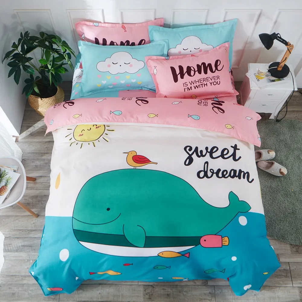 

Luxury 3D Bedding Set Polyester Fiber Flamingo Twin Queen King Size 3D Bed Set Duvet Cover Fitted/Bed Sheet Set Parrure De Lit