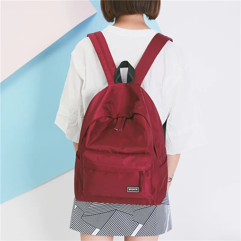 

nylon women backpack red school bags for girls teenagers middle high schoolbag black youth female bookbag 2019 spring new