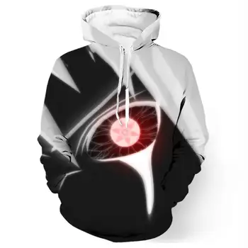 

2018 NEW FASHION MEN WOMEN Naruto Red eyes Black white 3D print Hoodie Sweatshirts Pullovers Autumn Tracksuit Loose Thin Hoody