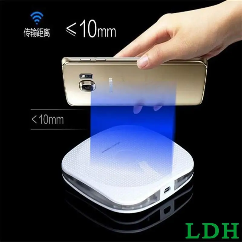 50set  Blue LED light Qi Wireless Charger Charging Pad For SAMSUNG GALAXY S6 Edge Plus S7 Note5 Lumia 920 HTC 8X LG3 G4 D1