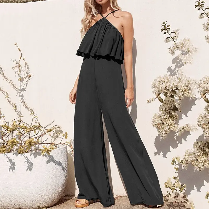 Сексуальный Boho элегантный офисный Женский повседневный летний комбинезон