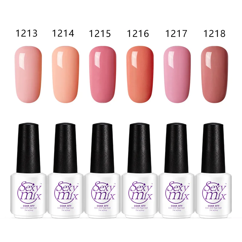 

Sexymix 6Pcs/Lot Glitter Nail Gel Polish Art Set DIY Nail Design Led Gel Polish Soak Off UV Nail Semi Permanent Enamel Gel Kits