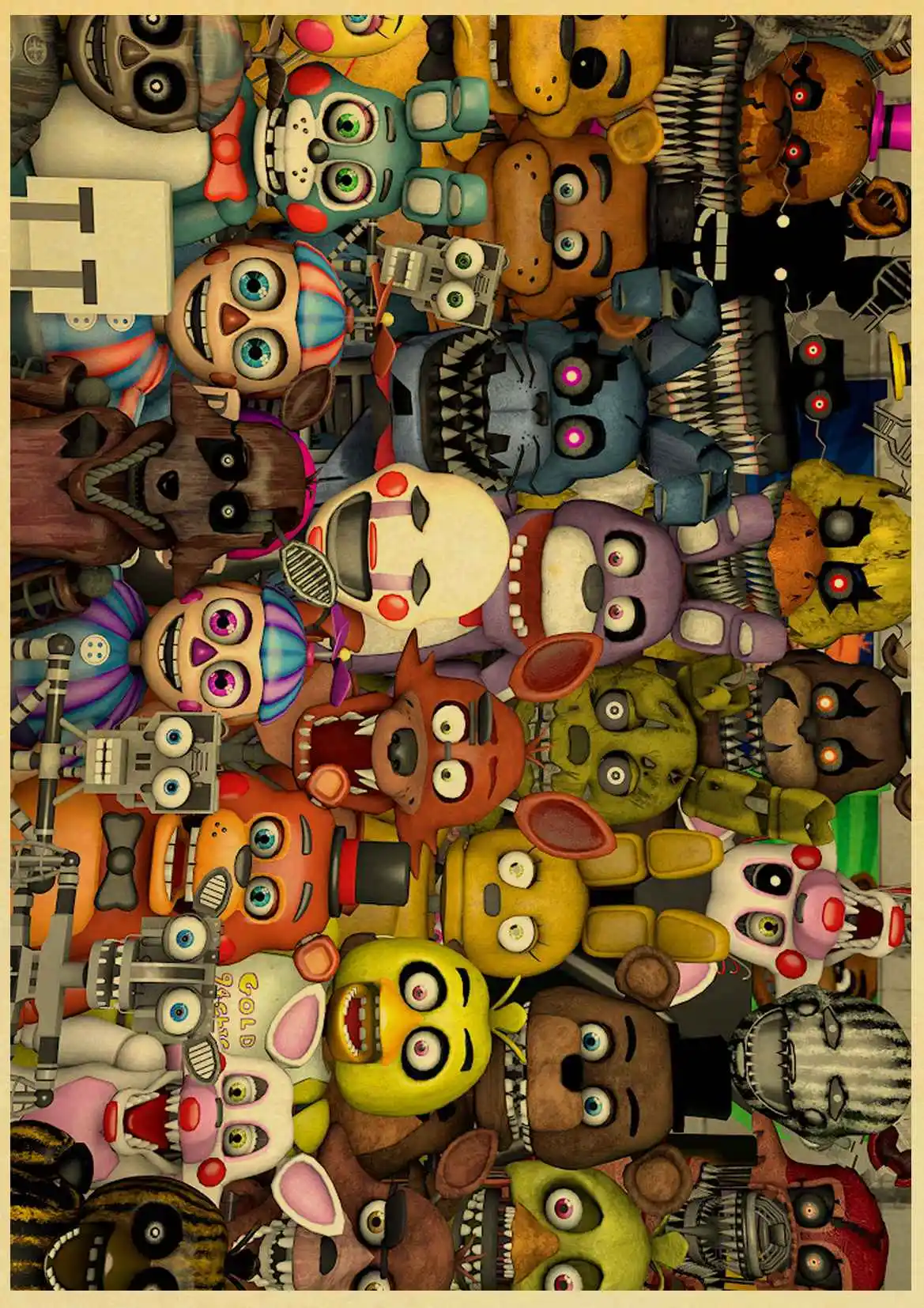 Five Nights At Freddys Game Retro Poster Home Kraft Painting Wall