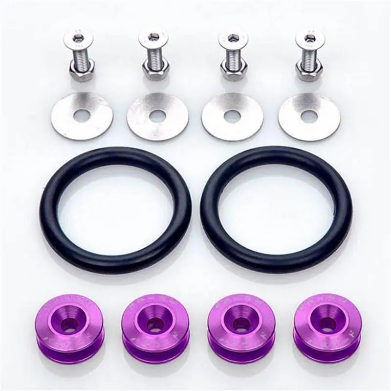Хромированные быстросъемные крепежи для передних бамперов, задних бамперов, окружает армирующее кольцо JDM - Название цвета: Фиолетовый