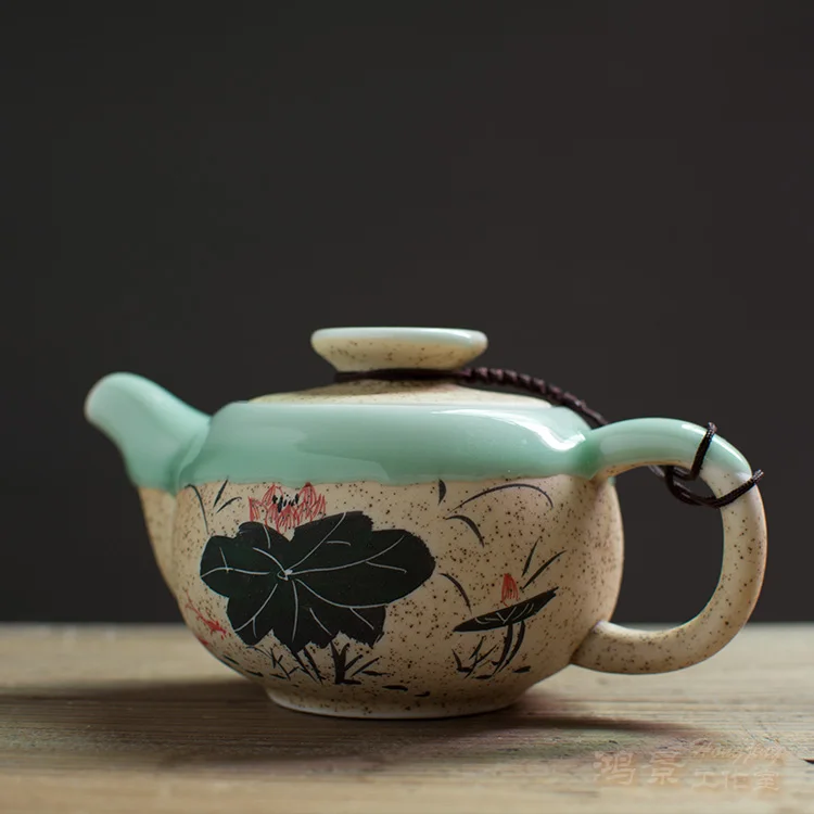 2017 xishi горшок фильтр чайник среднего числа чайник имитация керамики Longquan ручная роспись цвет чайник чая pu'er кунг-фу чай комплект