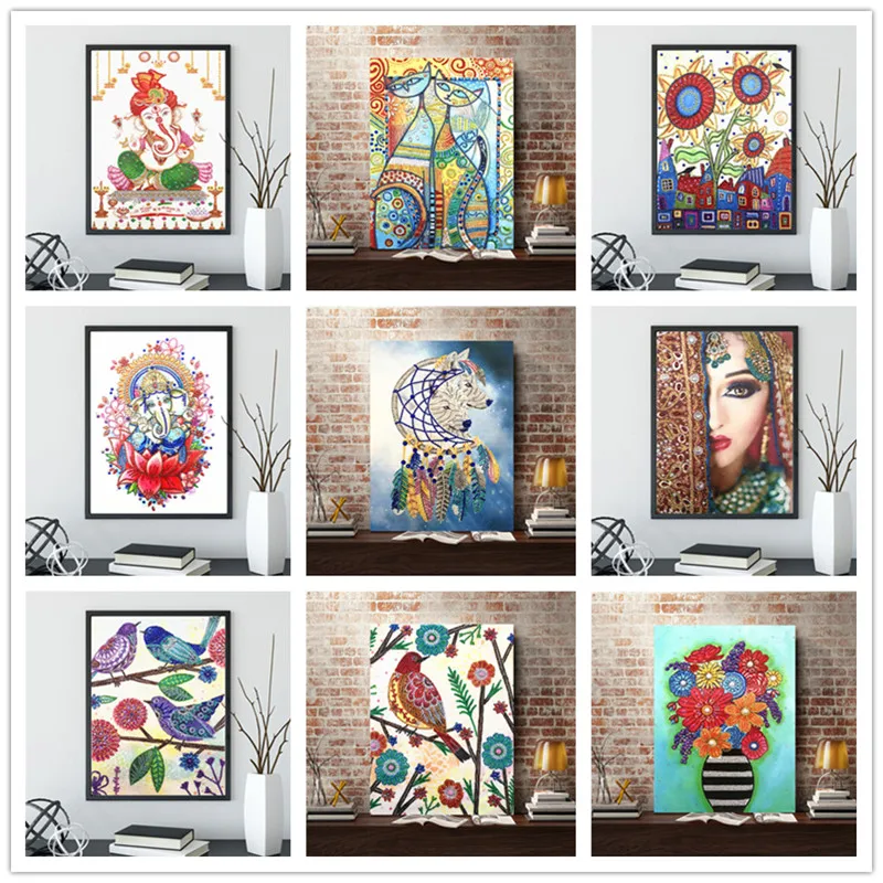 

5D DIY diamond painting cartoon animal character flower special diamond cross stitch home decoration