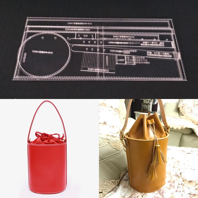 

Acrylic Stencil Laser Cut Template DIY Leather Handmade Craft Shoulder Bag Sewing Pattern 130x190mm