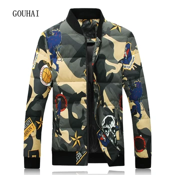 

Short Winter Jacket Men White Duck Down Jacket Men Plus Size Camouflage Warm Coat Man Feather Jacket Men Parka Homme 4XL 5XL